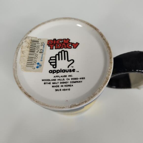 Applause Dick Tracy Coffee/Tea Mug 12 oz. Yellow Walt Disney Company Collectible - Picture 5 of 5